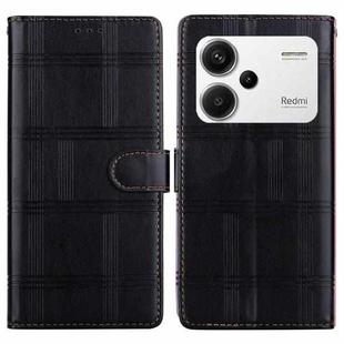 For Redmi Note 13 Pro+ Embossed Checkered Leather Phone Case(Black)