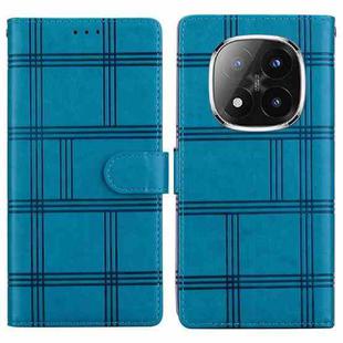For Redmi Note 14 Pro+ 5G / Poco X7 5G Embossed Checkered Leather Phone Case(Blue)
