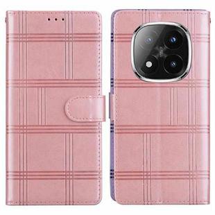 For Redmi Note 14 Pro+ 5G / Poco X7 5G Embossed Checkered Leather Phone Case(Pink)