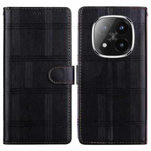 For Redmi Note 14 Pro+ 5G / Poco X7 5G Embossed Checkered Leather Phone Case(Black)