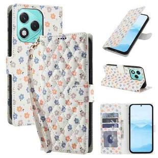 For Honor 400 Lite Global Flower Pattern Buckle Leather Phone Case with Lanyard(Florals)
