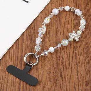 Starry Sky Bead Chain Phone Anti-lost Short Lanyard(White)