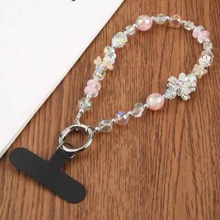 Starry Sky Bead Chain Phone Anti-lost Short Lanyard(Pink)