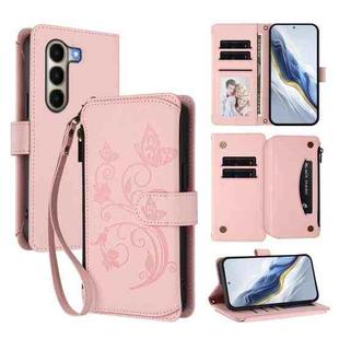 For Itel A95 5G Butterfly Love Flower Multi-card Zipper Wallet Leather Phone Case(Pink)