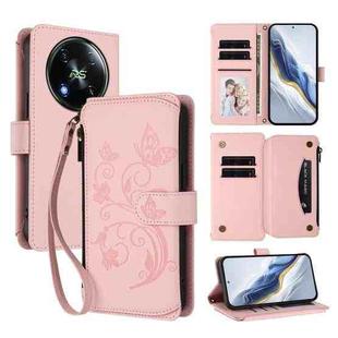 For Itel RS4 / S666LN Butterfly Love Flower Multi-card Zipper Wallet Leather Phone Case(Pink)