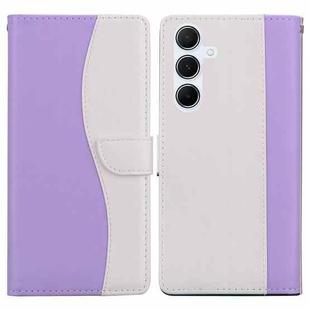 For Samsung Galaxy A17 4G / 5G Embossed Two-Color Leather Phone Case(Purple White)