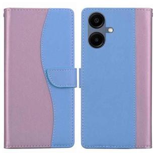 For Samsung Galaxy A06 4G / 5G Embossed Two-Color Leather Phone Case(Pink Blue)