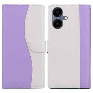 For Samsung Galaxy A06 4G / 5G Embossed Two-Color Leather Phone Case(Purple White)
