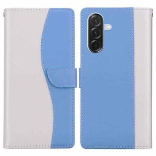 For Samsung Galaxy A36 5G / A56 5G Embossed Two-Color Leather Phone Case(White Blue)