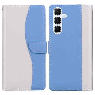 For Samsung Galaxy A24 4G Embossed Two-Color Leather Phone Case(White Blue)