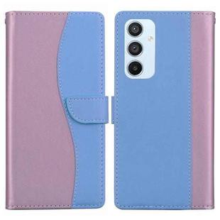 For Samsung Galaxy A54 5G Embossed Two-Color Leather Phone Case(Pink Blue)
