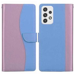 For Samsung Galaxy A32 4G Embossed Two-Color Leather Phone Case(Pink Blue)