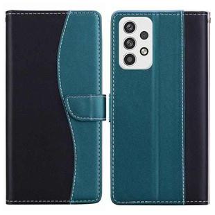 For Samsung Galaxy A32 4G Embossed Two-Color Leather Phone Case(Black Green)