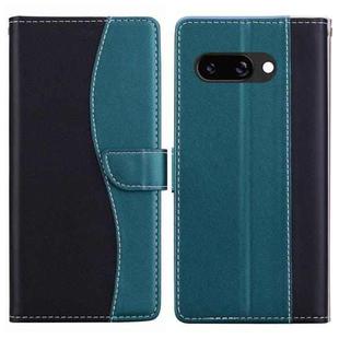 For Google Pixel 9a Embossed Two-Color Leather Phone Case(Black Green)