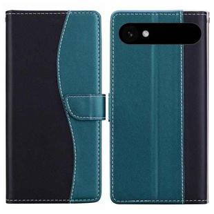 For iPhone 17 Air Embossed Two-Color Leather Phone Case(Black Green)