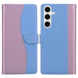 For Samsung Galaxy S24+ 5G Embossed Two-Color Leather Phone Case(Pink Blue)
