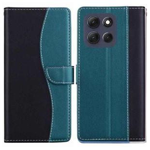 For Motorola Moto G86 5G Embossed Two-Color Leather Phone Case(Black Green)
