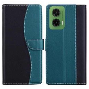 For Motorola Moto G35 Embossed Two-Color Leather Phone Case(Black Green)
