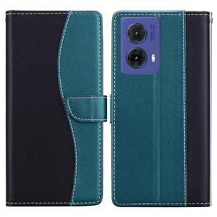 For Motorola Moto G85 5G Embossed Two-Color Leather Phone Case(Black Green)
