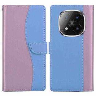 For Redmi Note 14 Pro+ 5G / Poco X7 5G Embossed Two-Color Leather Phone Case(Pink Blue)
