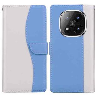 For Redmi Note 14 Pro+ 5G / Poco X7 5G Embossed Two-Color Leather Phone Case(White Blue)