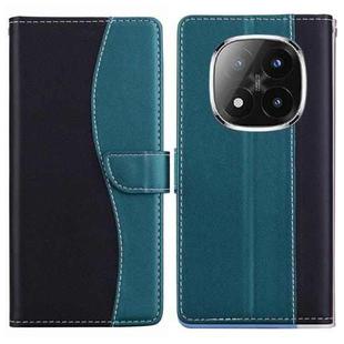 For Redmi Note 14 Pro+ 5G / Poco X7 5G Embossed Two-Color Leather Phone Case(Black Green)
