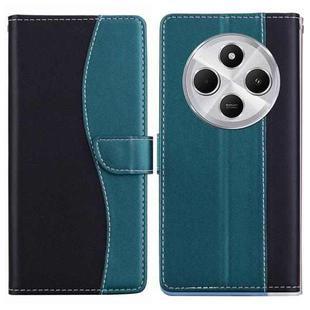 For Redmi 14C 5G Embossed Two-Color Leather Phone Case(Black Green)