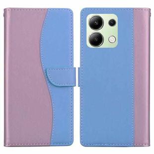 For Redmi Note 13 4G Embossed Two-Color Leather Phone Case(Pink Blue)