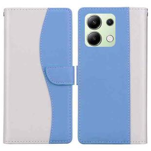 For Redmi Note 13 4G Embossed Two-Color Leather Phone Case(White Blue)