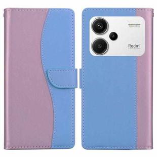 For Redmi Note 13 Pro+ Embossed Two-Color Leather Phone Case(Pink Blue)