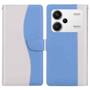 For Redmi Note 13 Pro+ Embossed Two-Color Leather Phone Case(White Blue)