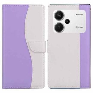 For Redmi Note 13 Pro+ Embossed Two-Color Leather Phone Case(Purple White)