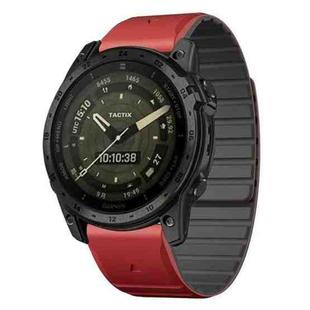 For Garmin 22mm xDfind Two Color Silicone Magnetic Watch Band(Black Red)