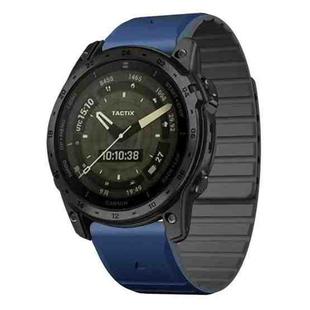 For Garmin 22mm xDfind Two Color Silicone Magnetic Watch Band(Black Blue)