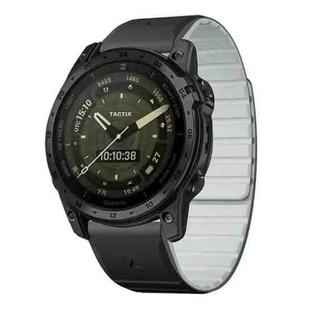 For Garmin 26mm xDfind Two Color Silicone Magnetic Watch Band(Black Grey)