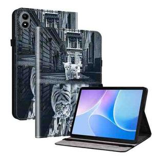 For Infinix Xpad 20 Crystal Texture Painted Leather Tablet Case(Cat Reflection Tiger)