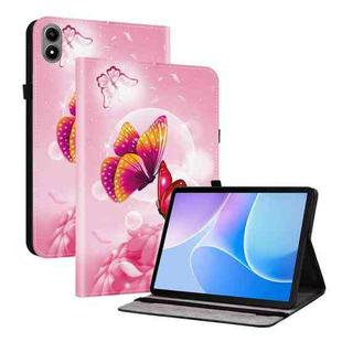 For Infinix Xpad 20 Crystal Texture Colored Drawing Leather Tablet Case(Pink Butterflies)