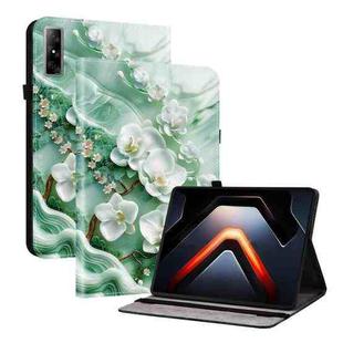 For Infinix Xpad GT Crystal Texture Colored Drawing Leather Tablet Case(Jade Flowers)