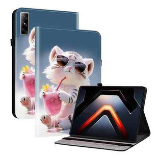 For Infinix Xpad GT Crystal Texture Colored Drawing Leather Tablet Case(Cartoon Tiger Cub)