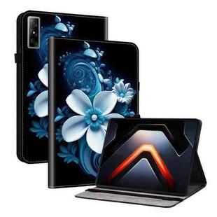 For Infinix Xpad GT Crystal Texture Colored Drawing Leather Tablet Case(Black Orchid)