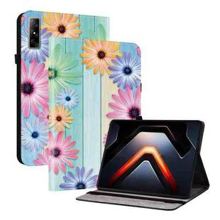 For Infinix Xpad GT Crystal Texture Colored Drawing Leather Tablet Case(Sunflowers)