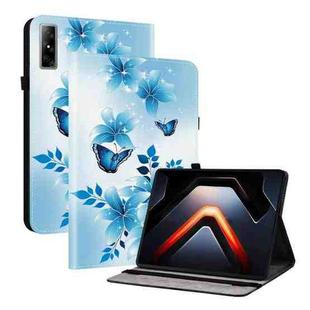 For Infinix Xpad GT Crystal Texture Colored Drawing Leather Tablet Case(Blue Butterflies)