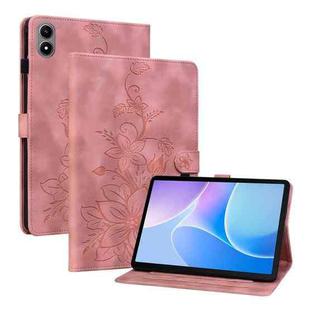 For Infinix Xpad 20 Lily Embossed Leather Tablet Case(Pink)