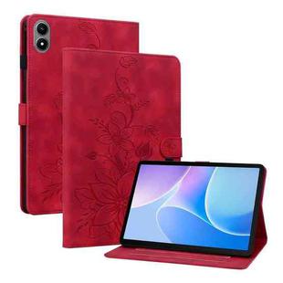 For Infinix Xpad 20 Lily Embossed Leather Tablet Case(Red)