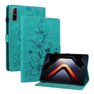 For Infinix Xpad GT Lily Embossed Leather Tablet Case(Green)