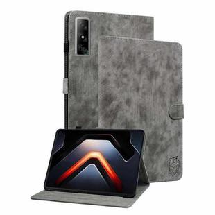 For Infinix Xpad GT Tiger Pattern Flip Leather Tablet Case(Grey)