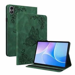For Infinix Xpad 20 Butterfly Flower Embossed Leather Tablet Case(Green)