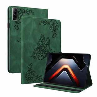 For Infinix Xpad GT Butterfly Flower Embossed Leather Tablet Case(Green)