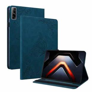 For Infinix Xpad GT Butterfly Flower Embossed Leather Tablet Case(Blue)