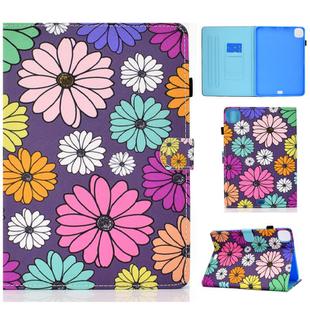 For iPad Air 2022 / 2020 10.9 Colored Drawing Pattern Horizontal Flip PU Leather Case with Holder & Card Slot & Anti-skid Strip(Daisy)